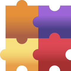 Colorful Jigsaw Puzzle Icon.