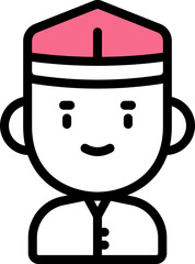 Soldier Or Man Character Icon In Flat Style.