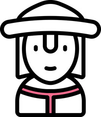 Knight Icon In Black Line Art.