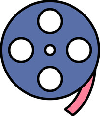 Obraz premium Film Reel Icon In Pink And Blue Color.