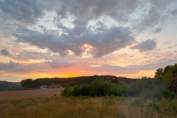 Natural background sky. Celestial Serenity. Cirrus Clouds Painting the Sky in Gentle Hues