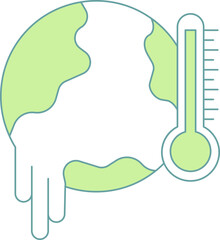 Illustration of Colorful Global Warming icon.