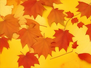 Naklejka na ściany i meble Background image with autumn leaves.