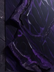 Black and purple abstract marble texture background. Generative AI.