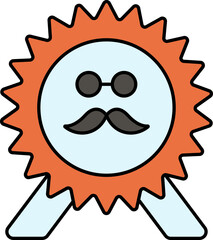 Colorful Best Father Badge Icon In Flat Style.