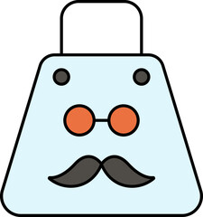 Shopping Or Carry Bag Icon In Blue Color.