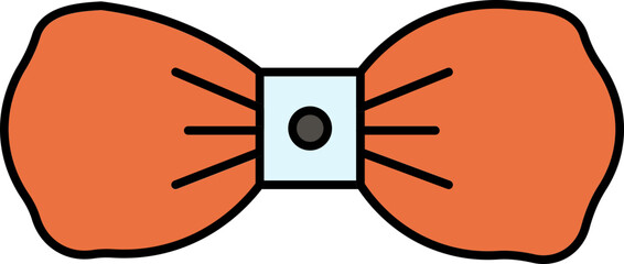 Bow Tie Icon In Orange And Blue Color.