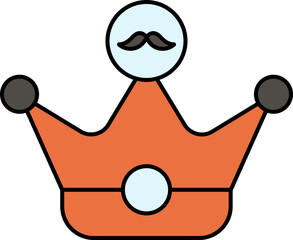Colorful Best Dad Crown Icon.
