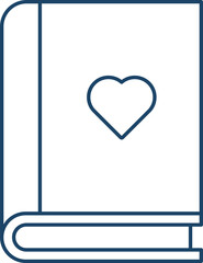 Illustration Of Love Book Icon in Line Art.