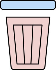 Isolated Dustbin Icon In Pink And Blue Color.