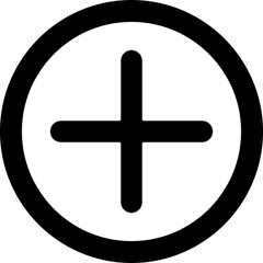 Isolated Plus Icon Or Symbol In Glyph Style.