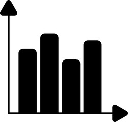 Bar Graph Icon or Symbol In Glyph Style.