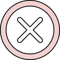 Obraz premium Cross Icon Or Symbol In Pink And White Color.