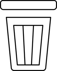 Black Outline Dustbin Icon Or Symbol.
