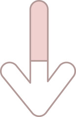 Isolated Down Arrow Icon In Pink And White Color.