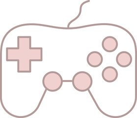 Isolated Gamepad Icon In Pink And White Color.