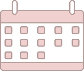 Isolated Calender Icon In Pink And White Color.