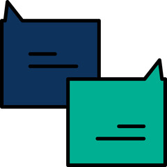 Illustration Of Chat Icon In Blue And Green Color.