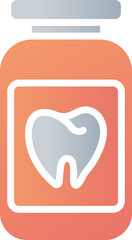 Mouth Wash Icon In Orange And Gray Color.