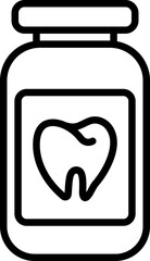 Mouth Wash Icon In Thin Line Art.