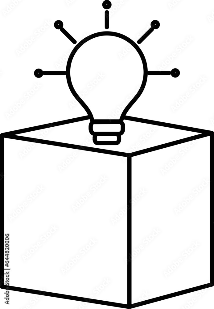 Poster Stroke Style Illustration Of Idea Box Icon.