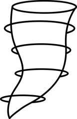 Tornado Icon In Black Line Art.
