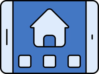 Smart Home Icon In Blue Color.