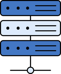 Isolated Server Icon In Blue Color.