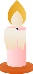 Flat Style Burning Candle Colorful Icon.