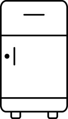 Fridge Icon In Black Line Art.