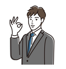 okサインを出すビジネスマン