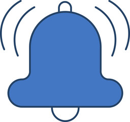 Alarm Icon In Blue And White Color.