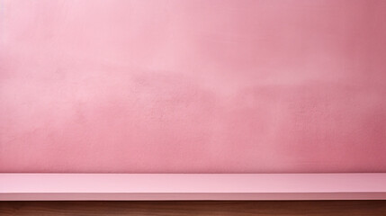 Universal minimalist pink background for product presentation with pink empty shelf 