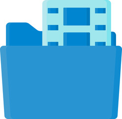 Video Folder Icon In Blue Color.