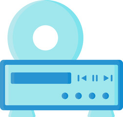 DVD Player Icon In Blue Color.