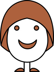 Isolated Funny Cartoon Egg Icon In Brown And White Color.