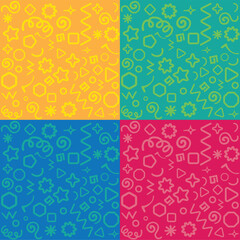 Fun colorful abstract line doodle colorfull. Cheerful simple doodle