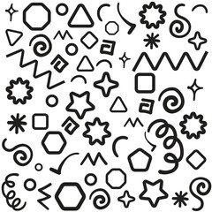 Fun colorful abstract line doodle colorfull. Cheerful simple doodle