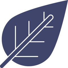 Leaf Icon In Blue And White Color.