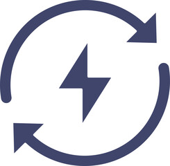 Renewable Energy Icon In Blue Color.