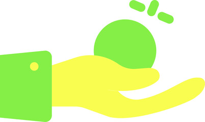 Save Money Icon In Yellow And Green Color.