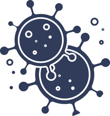 Flat Style Virus Icon in Blue and White Color.