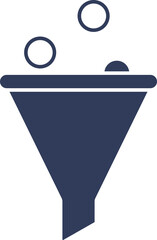 Flat Style of Filter or Funnel Icon in Blue and White Color.