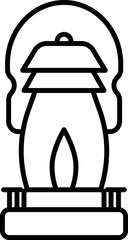 Isolated Vector Illustration of Lantern or Oil Lamp Icon.