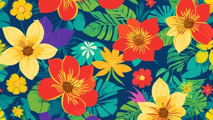 Meubelstickers Tropical floral seamless pattern. Background, Wallpaper. © Nirob