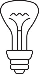 Illustration Of LED Bulb Icon In Line Art.