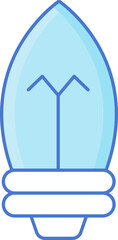 Illustration Of Mercury Bulb Icon In Blue And White Color.