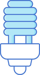 Spiral Bulb Icon Or Symbol In Blue And White Color.