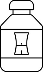 Weight Loss Powder Bottle Icon In Line Art.