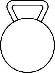Kettlebell Ball Icon In Black Outline.
